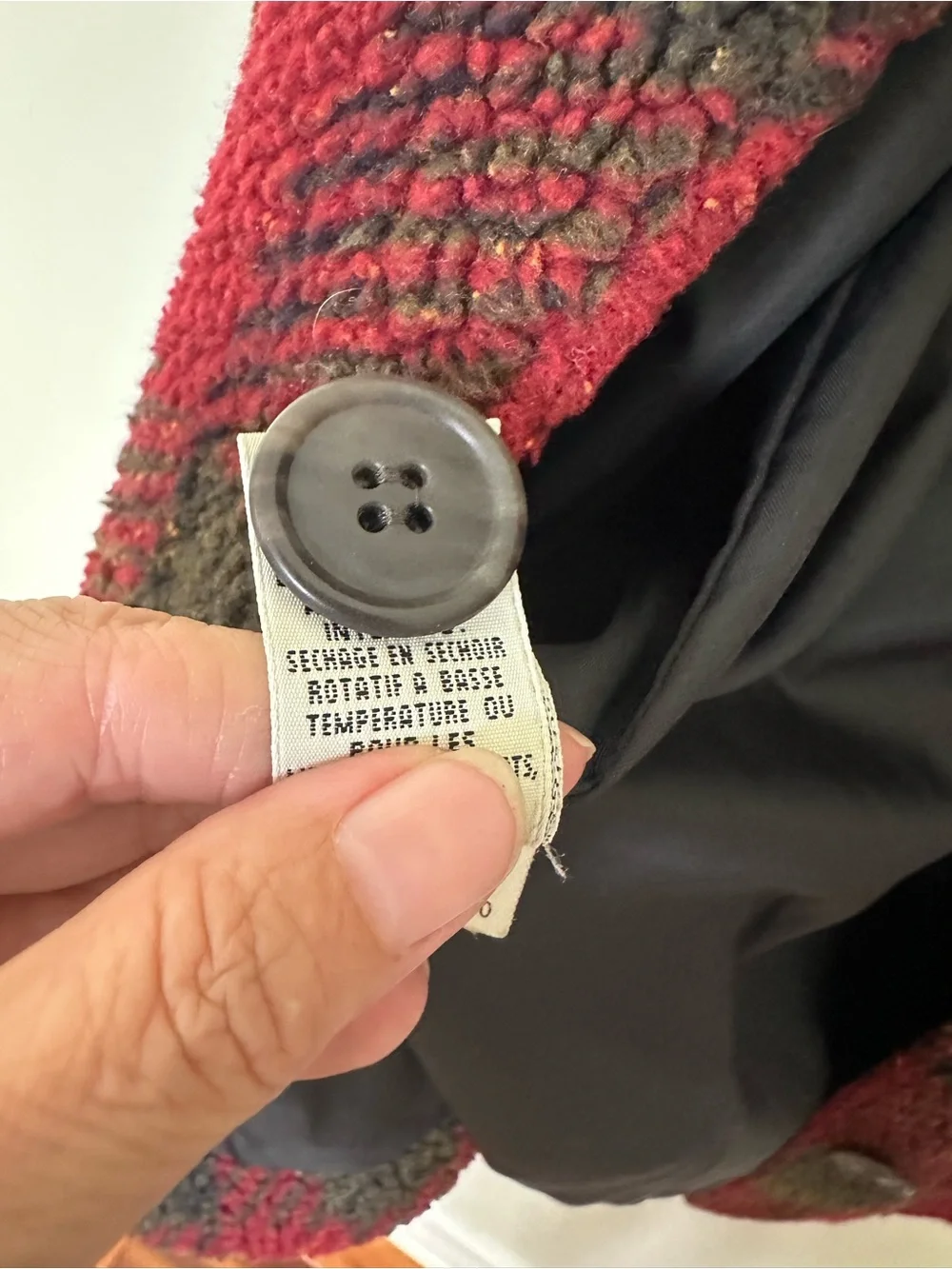 Eddie Bauer Red and Green Plaid Teddy Jacket